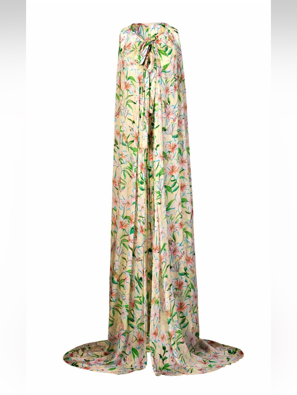 La Fuori NWT Yellow Lily Blossom Tie-Up Cape size M